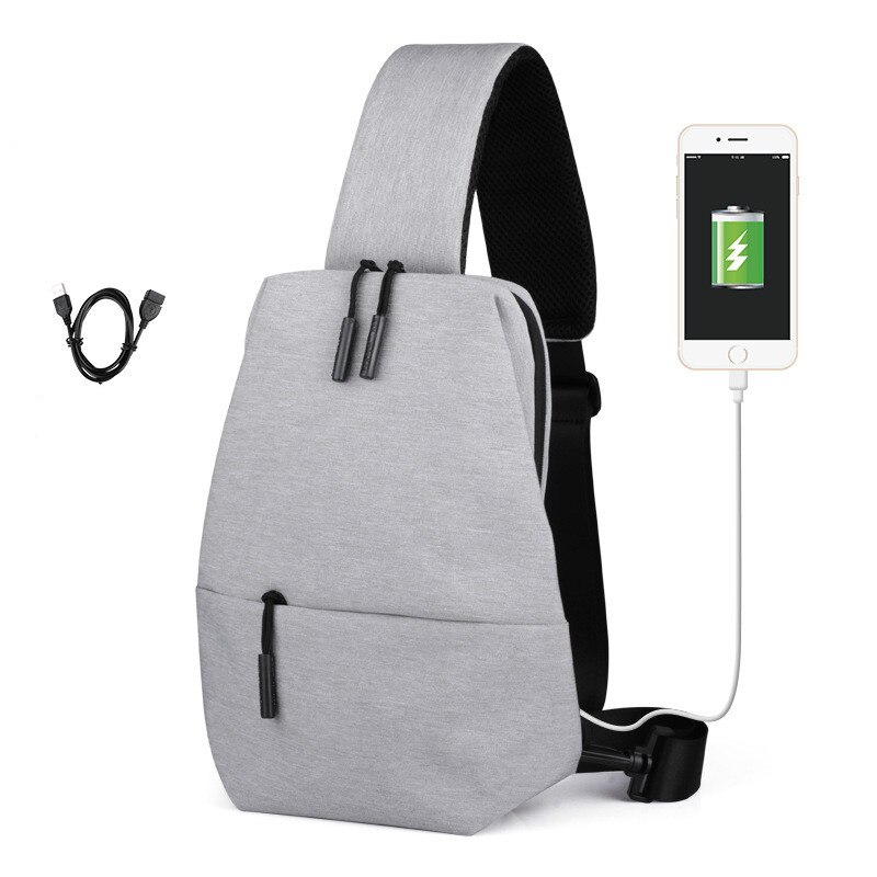 Casual borsttas usb oplaadbare unisex schouder crossbody multifunctionele effen kleur oxford borsttas