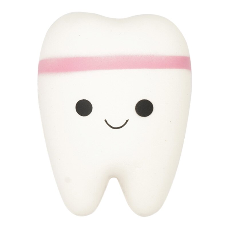 1pc Dental Teeth Shape Squeeze Toy Soft PU Foam Tooth Doll Cute Cartoon Hand Spinner Stretchy Relax Squishy Toy Dentist: Pink