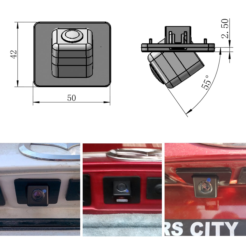 SINOSMART Car Reversing Parking Camera for Mazda Axela Sedan Mazda 3 Install in Factory Original Camera Hole Mirror Image