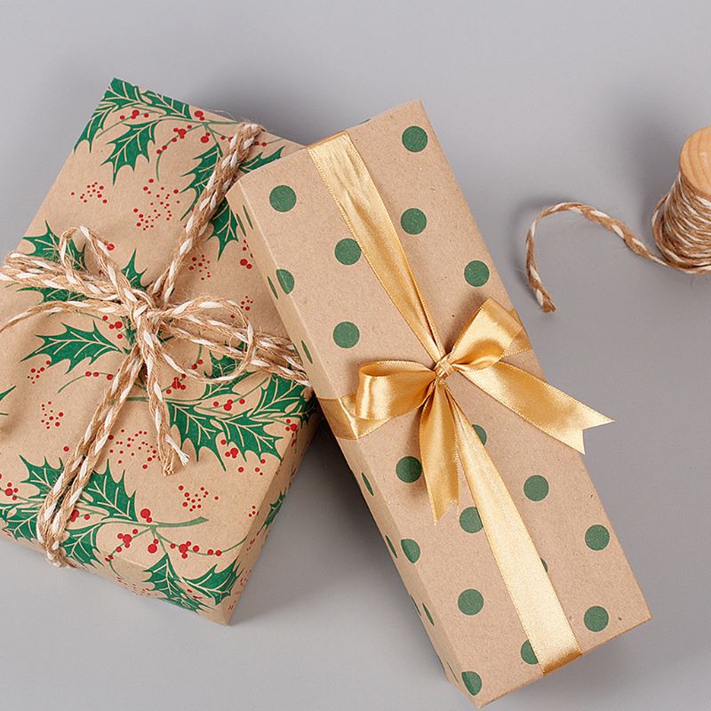 5pc Christmas Wrapping Paper Roll Kraft Wrapping Paper Kraft Paper Bag