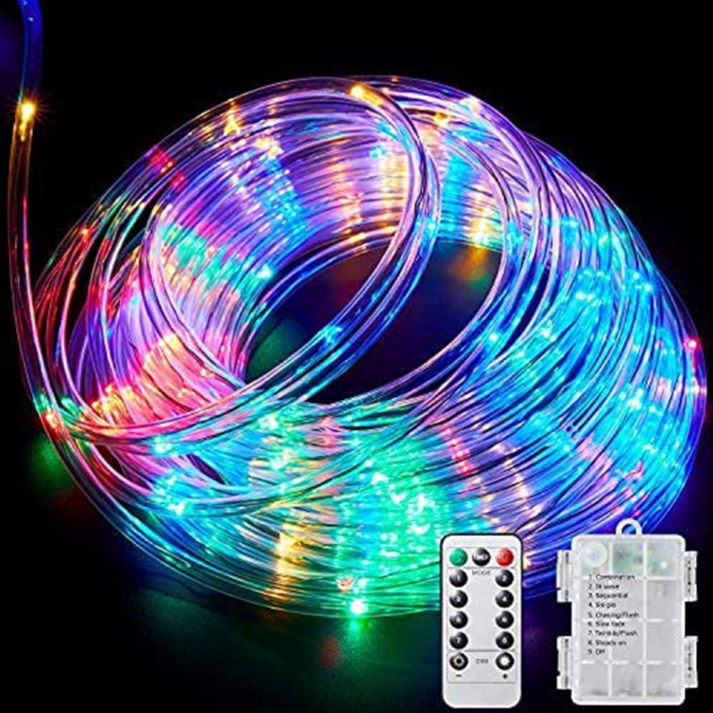 8Modes LED Rainbow Tube String Lights 5m 10m Outdoor Waterproof Neon Strip Fairy Lamp for Garden Christmas Wedding Party