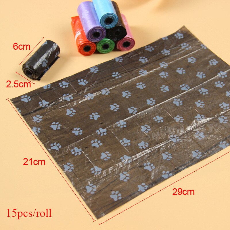Bolsas de plástico Degradable para caca de perro y gato, para limpieza de residuos al aire libre, 50 y 100 rollos