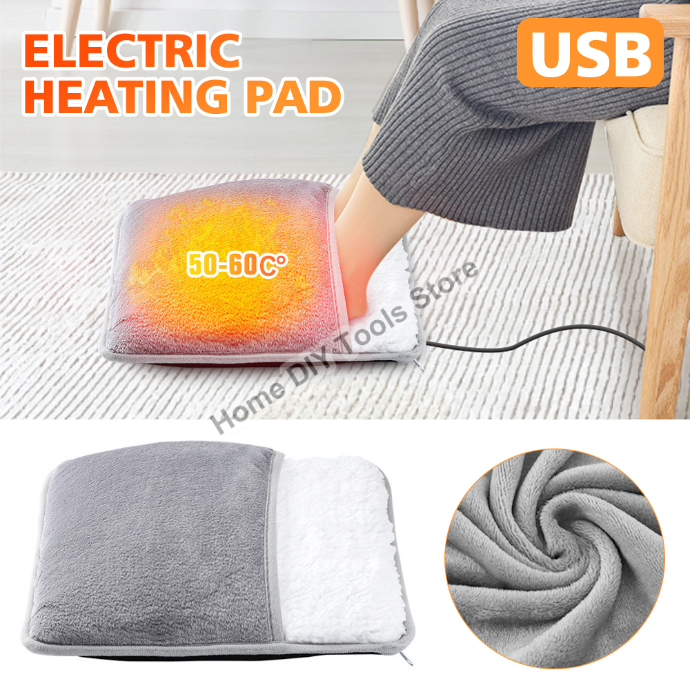 USB Elektrische Voet Verwarming Pad Voeten Warmer Verwarming Huishoudelijke Zachte Pluche Thermische Deken Voet Verwarming Mat Thuiskantoor Slaapkamer