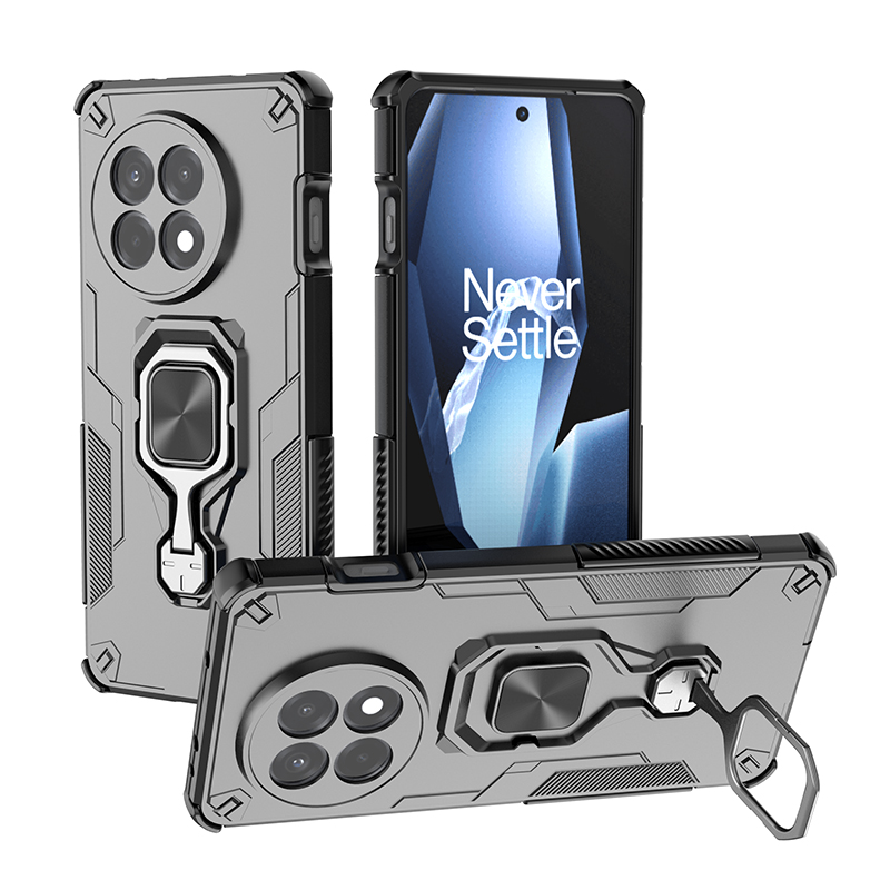 Lensbescherming Kickstand Case voor OnePlus 13 One Plus 13R Cover Ring Stand Magnetische beugel Shell Fundas Coque: Black / OnePlus 13R