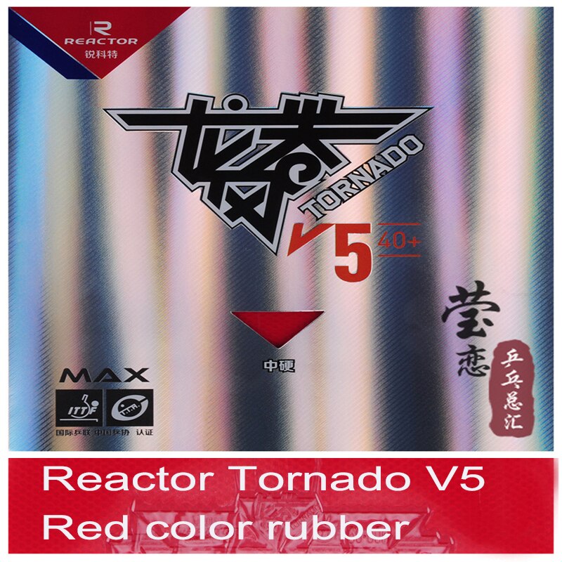 Original Reactor TORNADO V5 table tennis rubber pimples in racquet sports fast attack loop rubbers internal energy rubber: red
