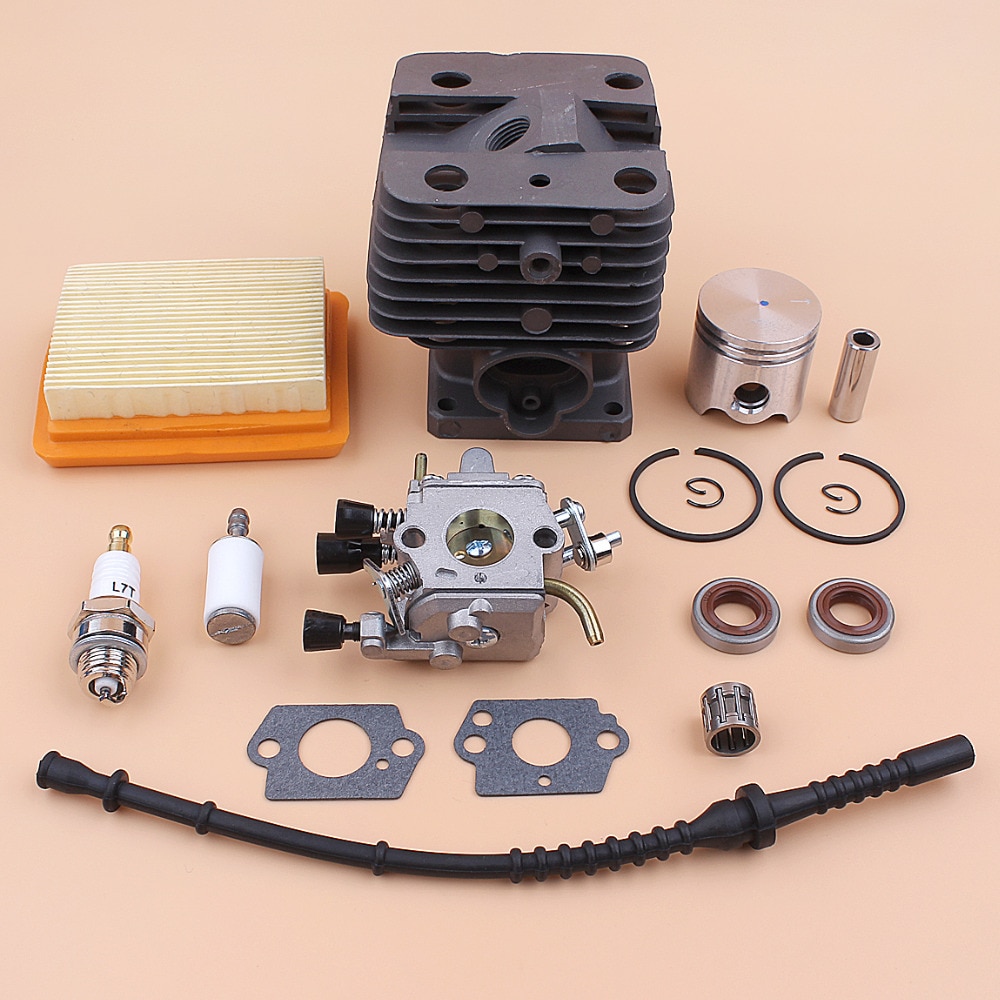 Kit de manguera de combustible de filtro de aire de pistón de cilindro, piezas de desbrozadora, 35mm, para STIHL FS120, FS250, FS250R, FS200, FS200R