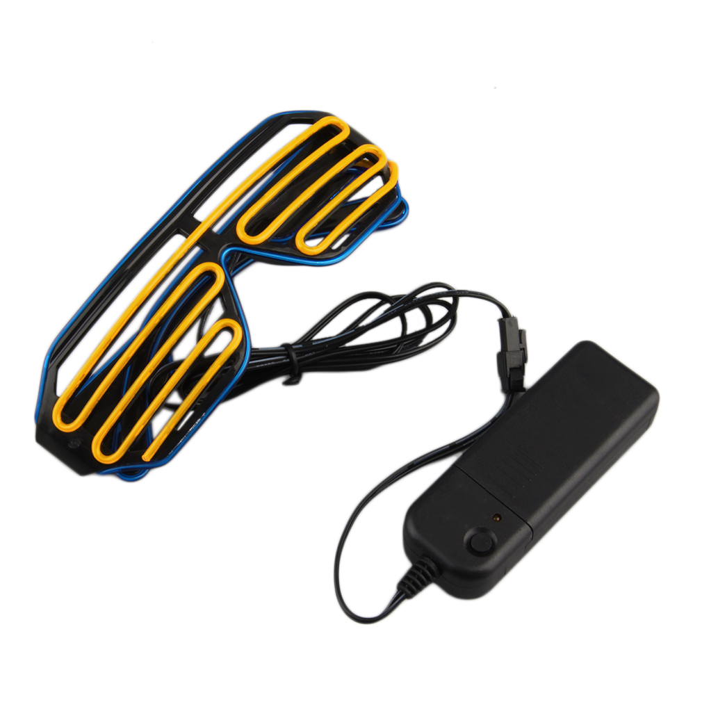 glühen LED EL Gläser Draht sonnenbrille Licht hoch Schattierungen Blinkt Rave Doppel Farbe Festival Partei Helle Gläser gafas disfraz