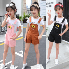 Kids Pink Denim Overalls for Teenagers Girl 8 Years Spring Dungarees Girls Pocket Children Summer Cowboy Breastplate Jumpsuit
