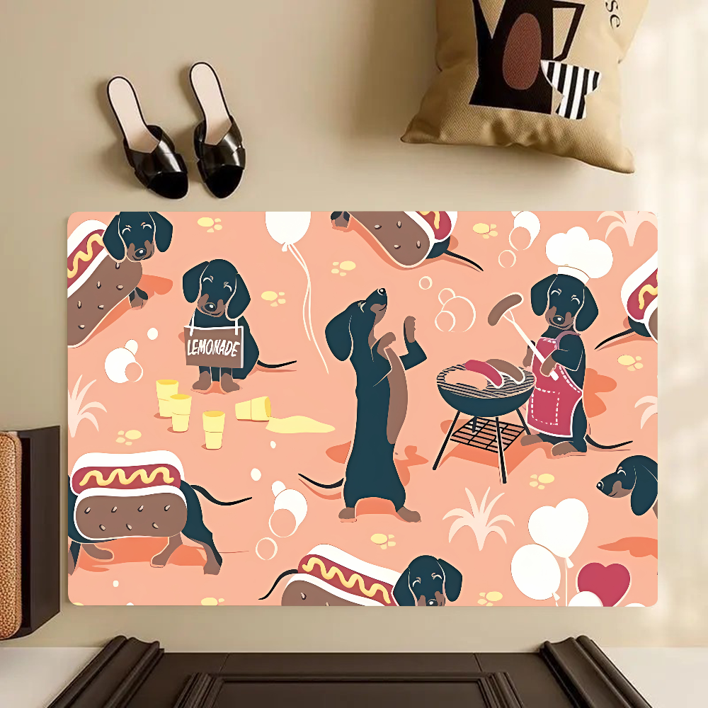 Chien teckel tapis de sol paillassons maison tapis pied salle de bain absorbant anti-dérapant décor à la maison