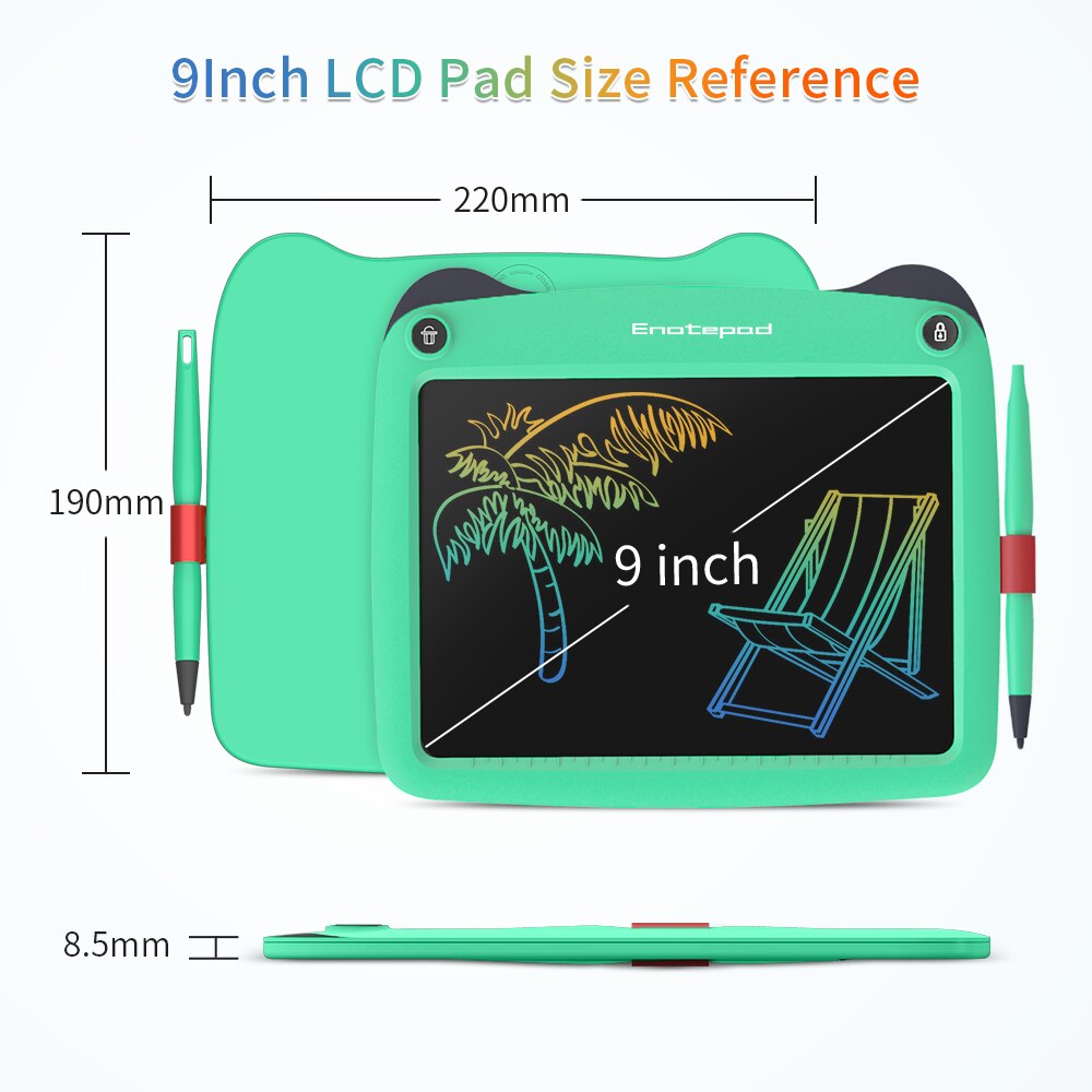 Enotepad 9 Inch Schrijven Tablet Digitale Tekening Tablet Handschrift Pad Draagbare Elektronische Tablet Board Ultradunne Board Met Pen