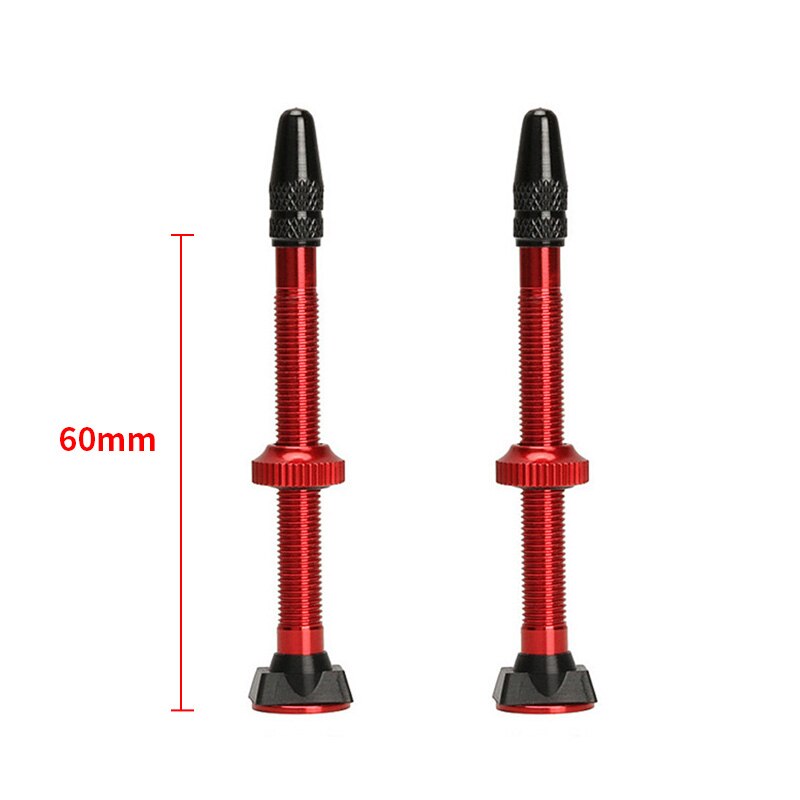 KR Bicycle Valve 1PCS Mountain Bike Accessories Vacuum Valve 40mm 60mm Aluminum Alloy French Extend Multicolor Tightness Valve: Red 60mm