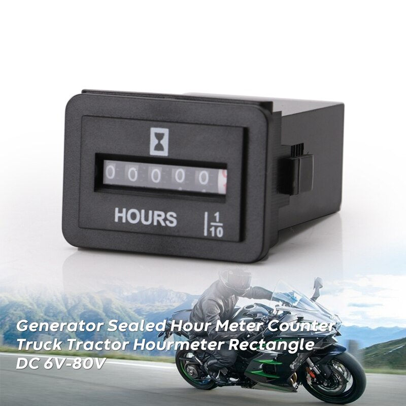 DC 10V-80V Generator Sealed Hour Meter Counter for Boats Trucks Tractors Cars Hourmeter