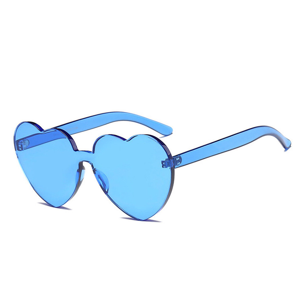 Pink Love Heart Shaped Sunglasses Retro Uv400 Women Glasses Vintage Female Cute Lolita Eyewear Girls Shades: blue