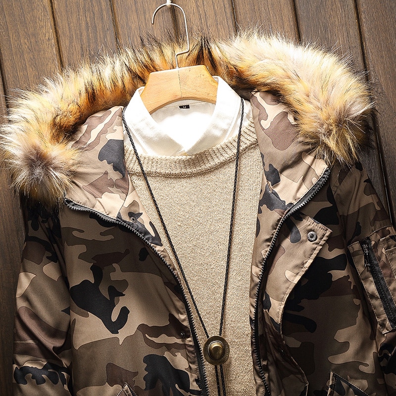 de camuflaje invierno abrigos acolchados calientes chaquetas ropa Parkas más tamaño asiático M-5XL cortavientos para hombre