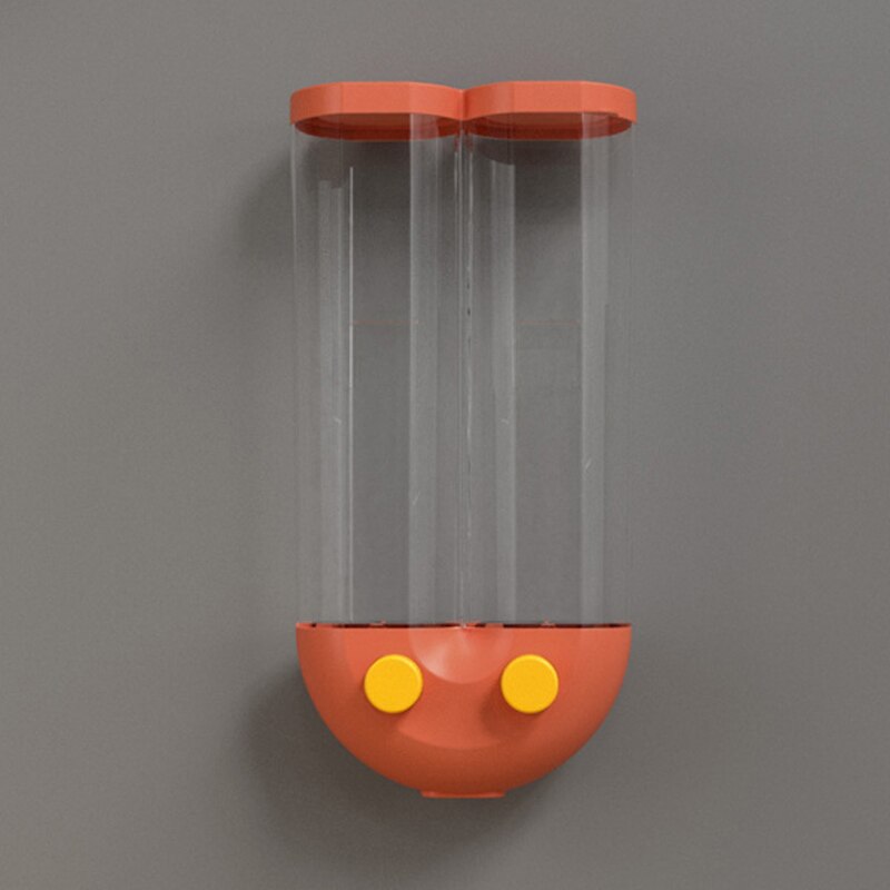 Wall Mounted Press Cereals Dispenser Grain Storage Bottles Box Dry Food Container Organizer Kitchen Accessories Tools