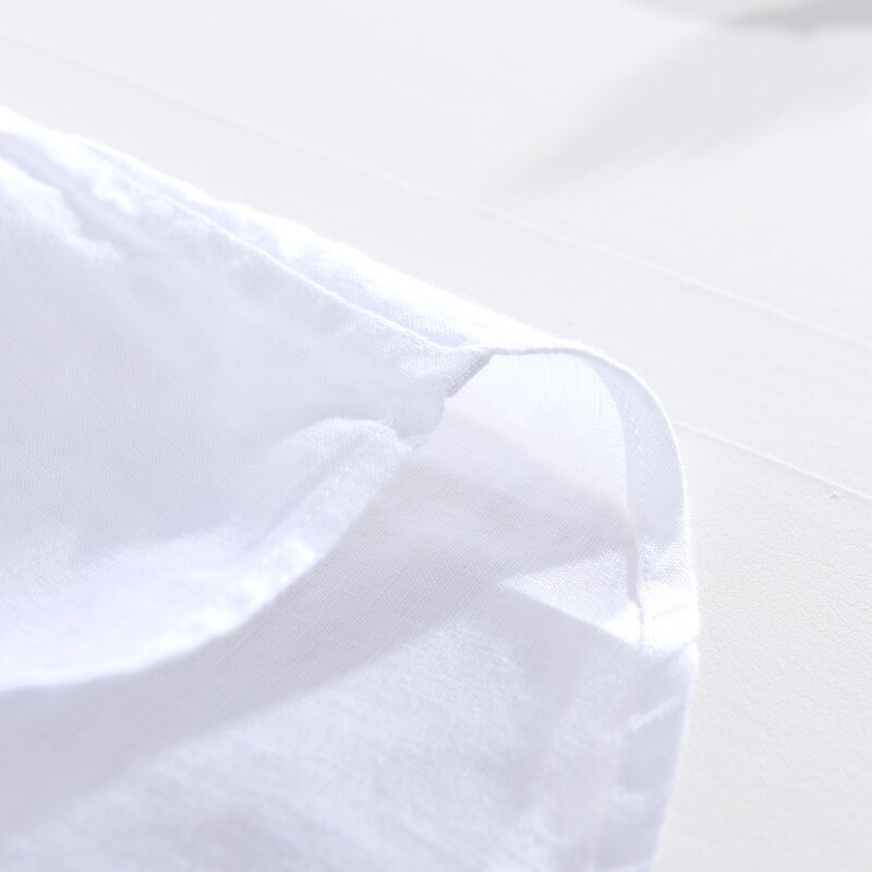 Linned sommer stribede skjorter til mænd kortærmede patchwork skjorte mænd afslappet turn-down krave toppe tøj