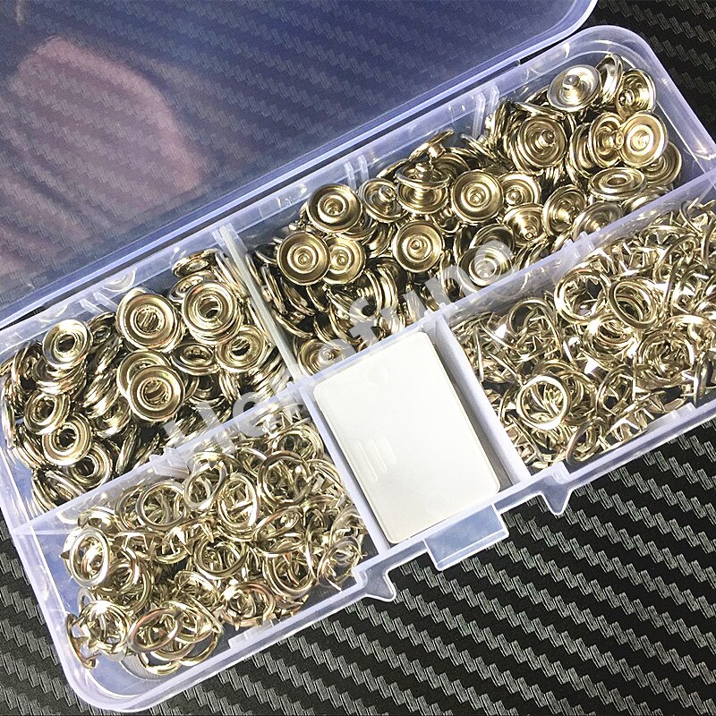 1Pc Tang Knop Tool + 100Sets Zilver 9.5Mm Metal Prong Snap Knoppen Fasteners Drukknopen Poppers Baby romper Gesp Snap + 1 Doos