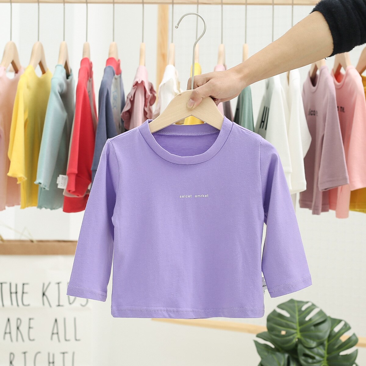 Selcet Amrket Gedrukt Baby Kinderen Jongens T-shirt Lange Mouw Lente Katoen Tops T-shirt Kinderen Basic Voorjaar Kleren