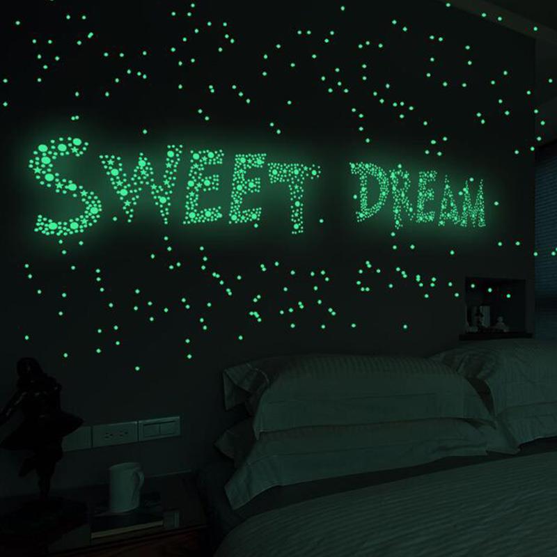 202/211 stuks lichtgevende 3d- sterren stippen bubbel muursticker voor doe-het-zelf slaapkamer kinderkamer decoratie glow in the dark fluorescerende muursticker