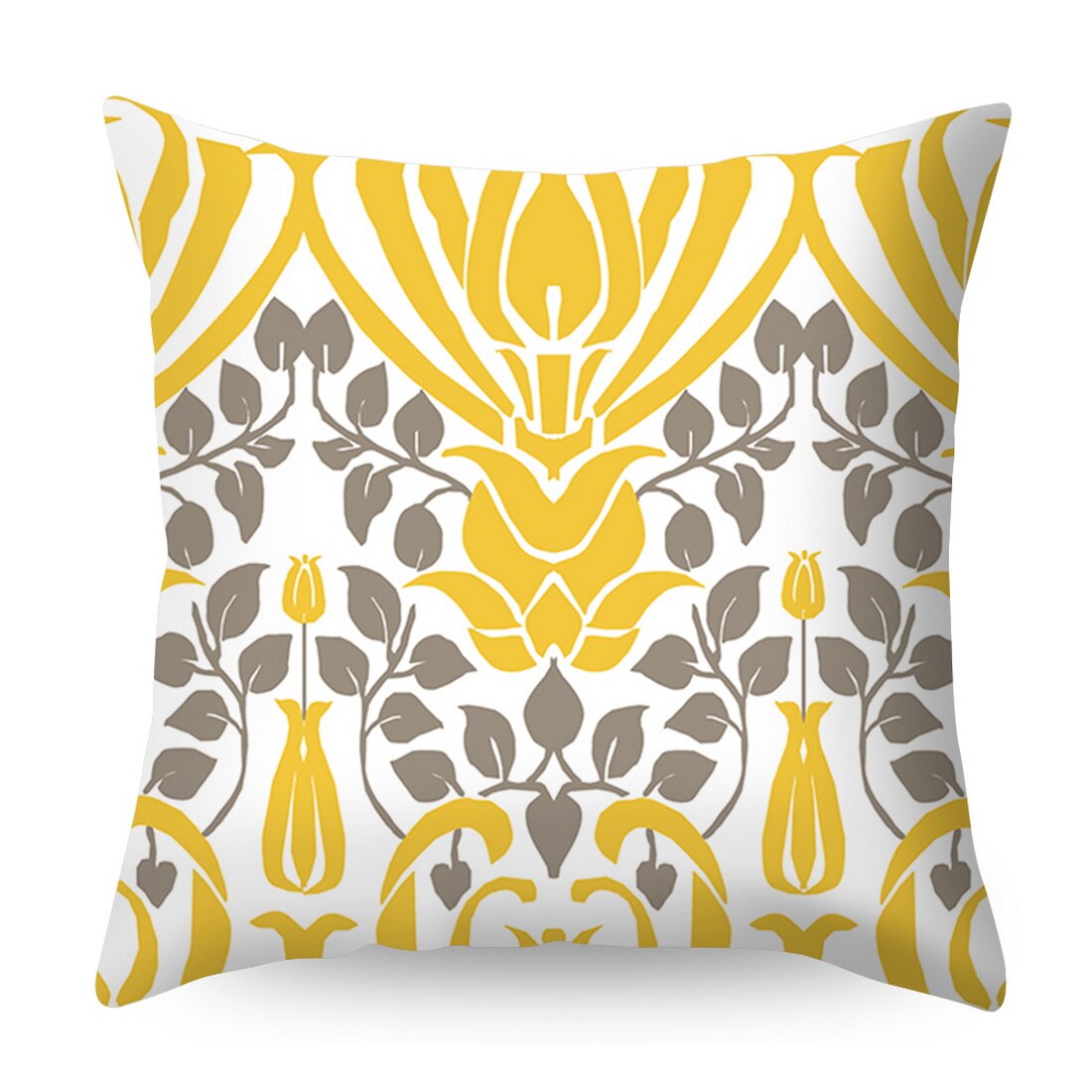 Junejour | 45 × 45cm geel gestreepte kussensloop geometrische sierkussen kussensloop print kussen kussensloop slaapkamer kantoor: G218496