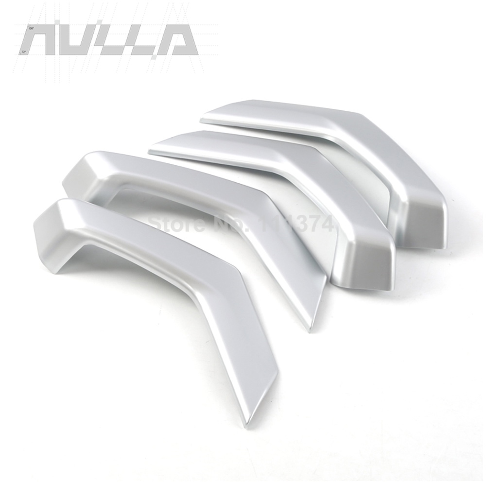 Revêtement intérieur de poignée de porte accoudoir avec autocollant en Chrome carbone, accessoires de garniture, pour VW Volkswagen t-roc T Roc: ABS Silver Matte
