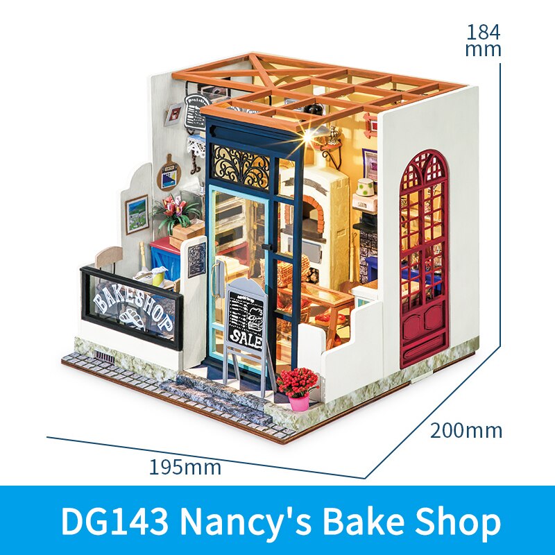 DIY domek dla lalek szczęśliwy kąt seria drewniany miniaturowy domek dla lalek na prezent urodzinowy: DG143