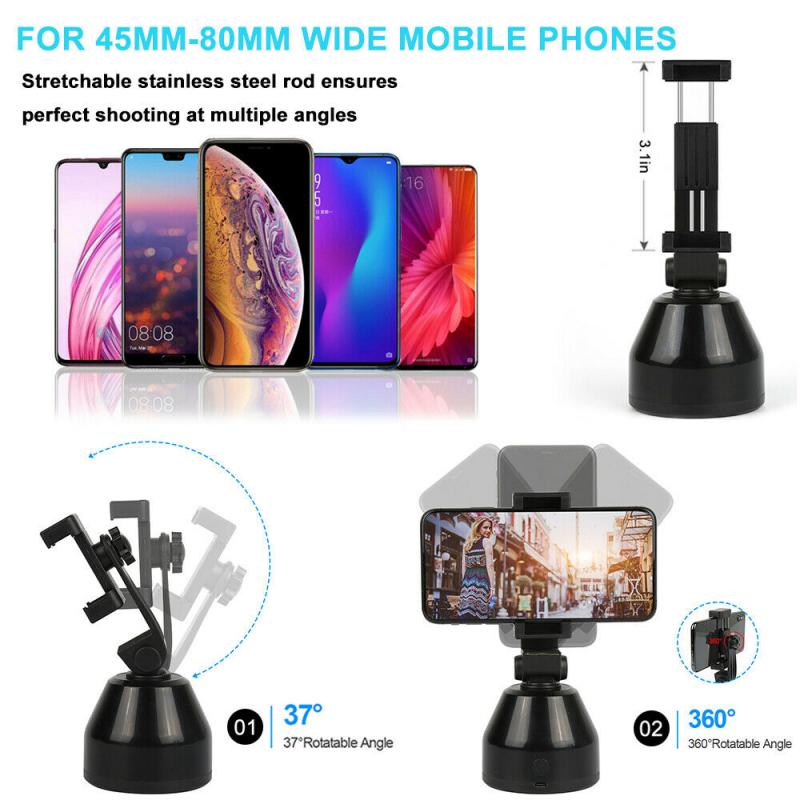 Smart Selfie Stick 360° Face Tracking Holder - AI Gimbal Personal Robot Cameraman - Bluetooth