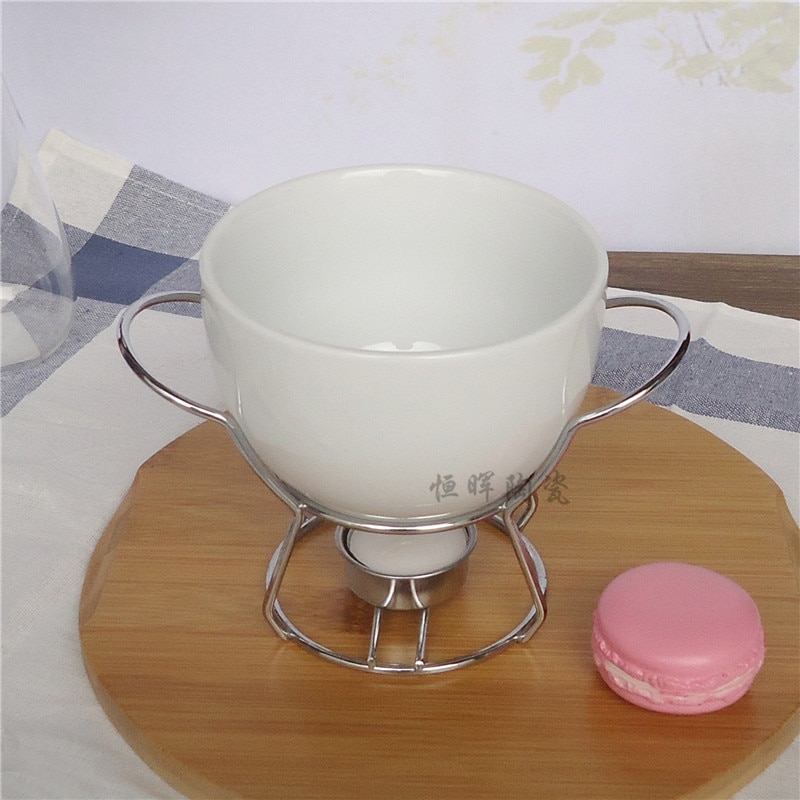 Keramik Fondue-einstellen Käse Messer Wärmer Schokolade Topf Auf eine Metall Stehen Schokolade Fondue Dienstprogramm Für Heimat Kochen werkzeuge