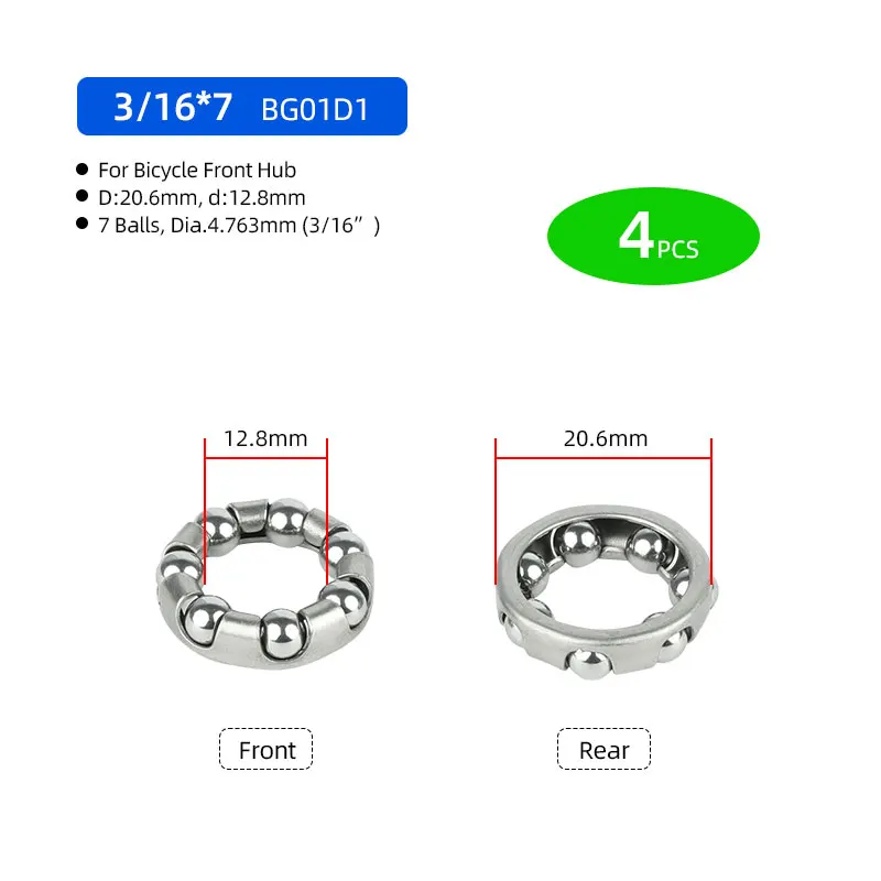 4 Stuks Fiets Kogellager Retainer Voor Trapas Crank Headset Vork Hub 1/4 1/8 3/8 3/16 5/16 5/32-Inch 5 Mm 6 Mm: YELLOW