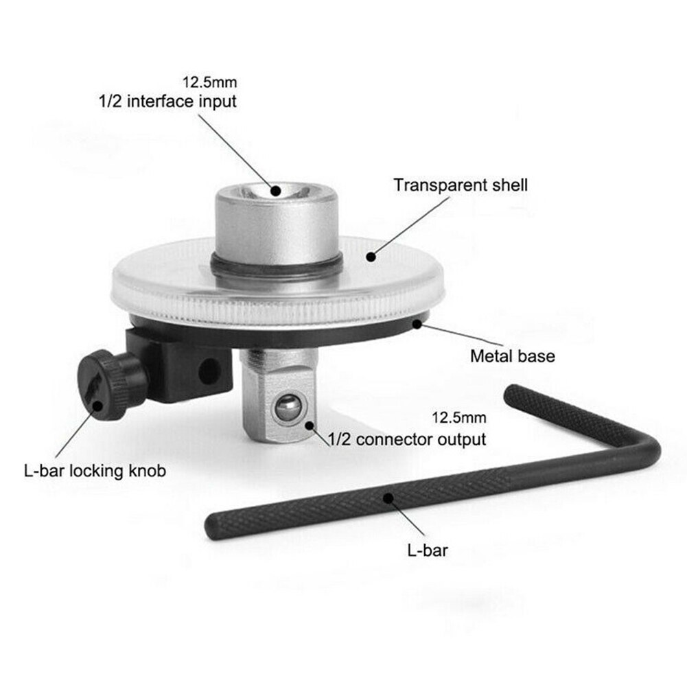 Llave dinamométrica de ángulo para reparación de automóviles, juego de herramientas de garaje de 1/2 pulgadas, calibrador de ángulo de torsión ajustable, llave inglesa