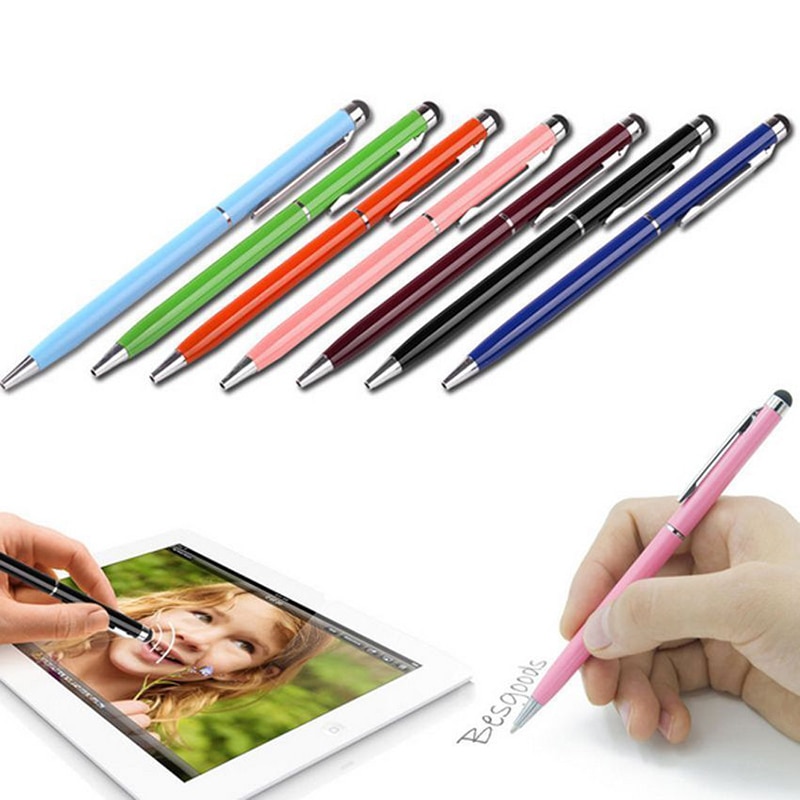 20 Stks/partij 2in1 Touch Screen Stylus Pen + Balpen Voor Ipad Iphone Tablet Smartphone Radom Kleuren