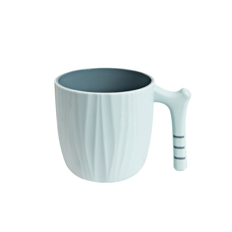 Children's Double-layer Brushing Cup Simple Mouthwash Cup With Handle Tooth Cylinder Student Couple Wash Cup: Light blue A