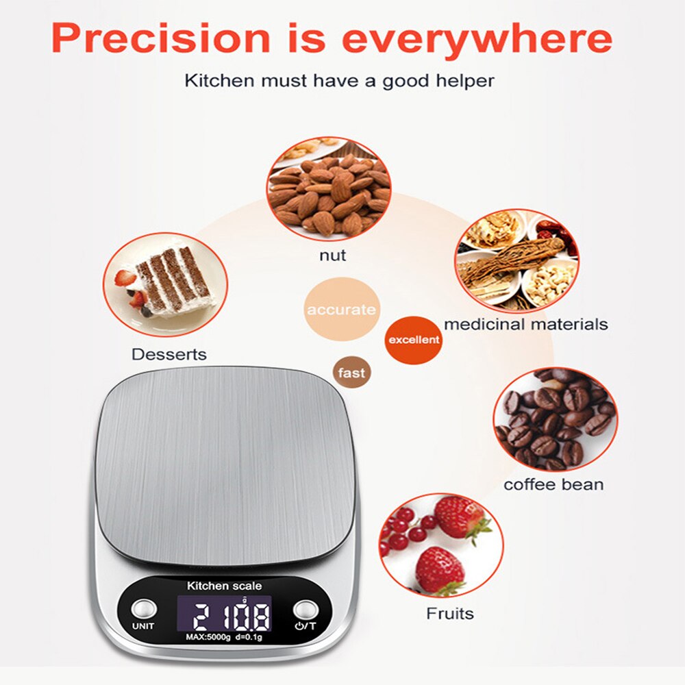 0.1/1/2/3kg Household Kitchen Electronic Scales Fruit Small Weighing Precision1g LCD Precision Scale Gram Electronic Scale