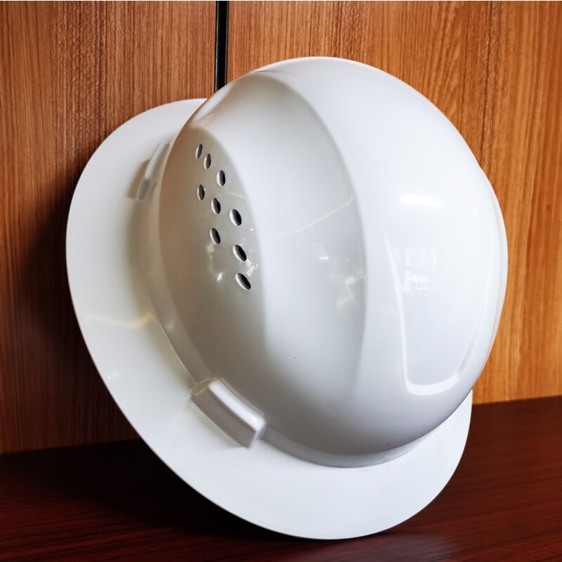 DARLINGWELL Full Brim Hard Hat Vented Safety Helmet Breathable Working Railway Metallurgy Mine Construction Cap: White Safety Helmet