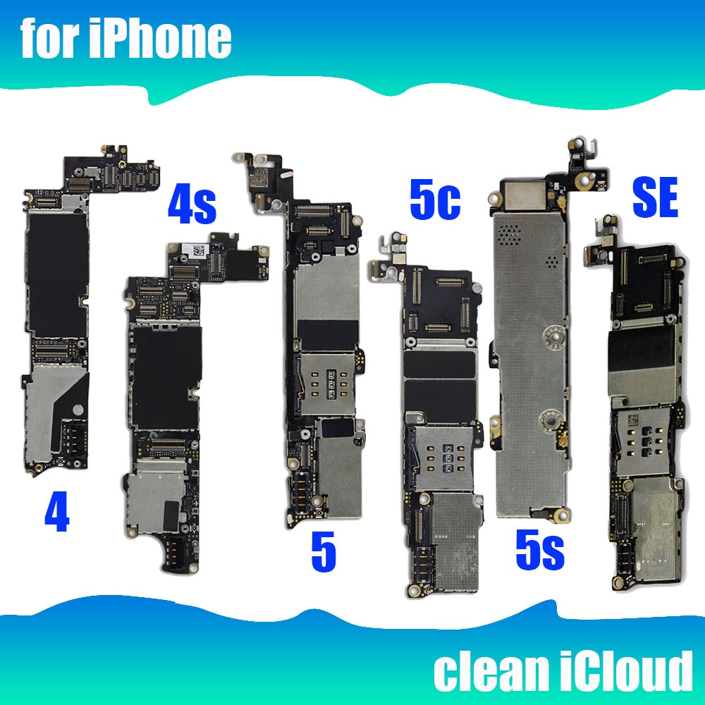 Sbloccato di fabbrica per iphone 5 scheda madre Per iphone 5c 5s SE 4 4 4s Logic board Con Il pieno di chip di trasporto iCloud pulito Testato