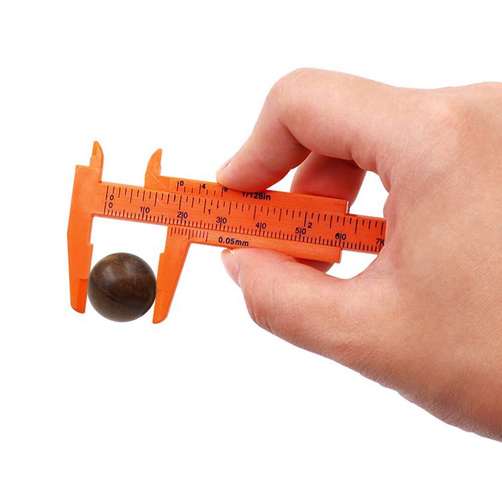 1Pcs 0-80mm Double Rule Scale Plastic Measuring Student Mini Tool Ruler Vernier Caliper: Orange