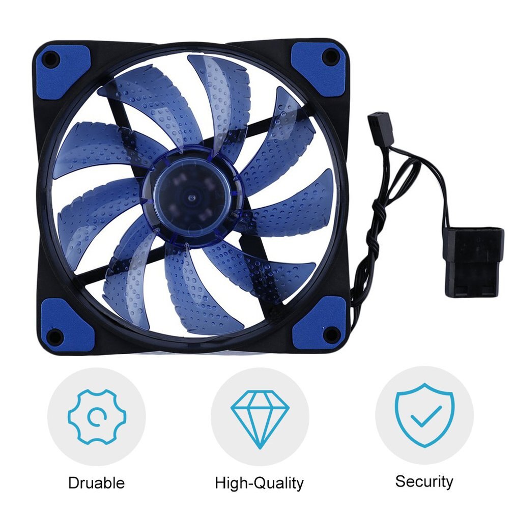 120mm led ultra stille computer pc behuizing ventilator 15 led's 12v met rubberen stille molex connector eenvoudig te installeren ventilator