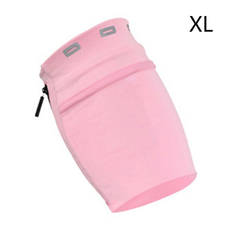 Bolsa de brazo portátil para exteriores, brazalete para ejercicio físico, soporte de almacenamiento para teléfono móvil: Pink XL