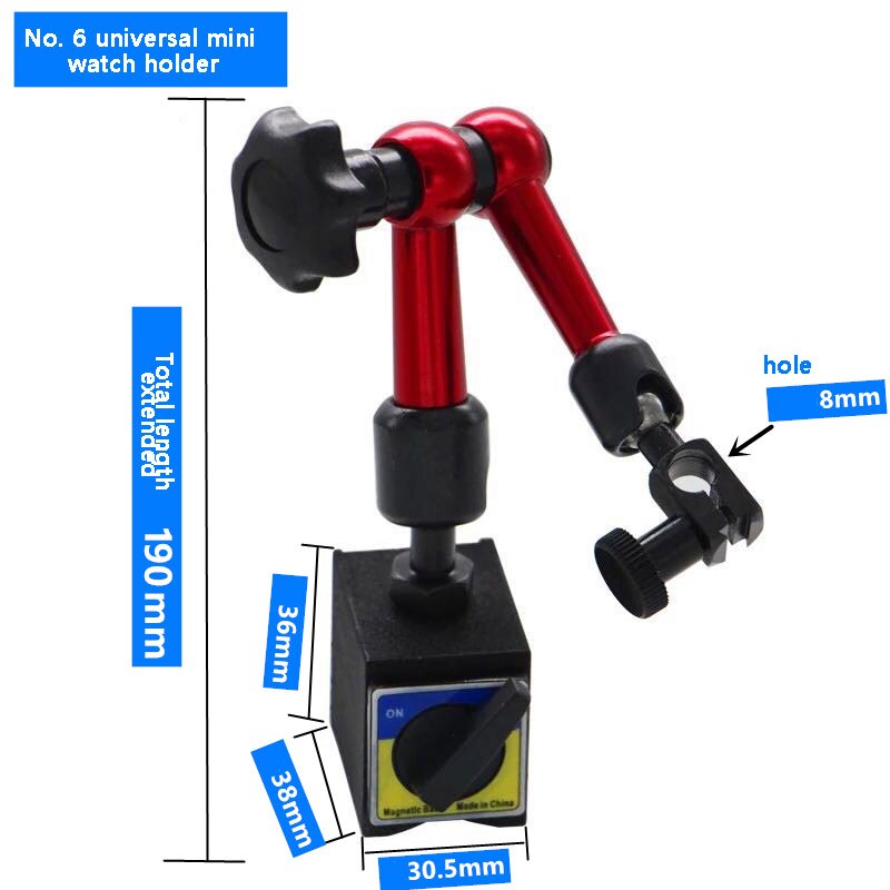 Dial Indicator Magnetic Base Dial Indicator Base Universal Indicator Mechanical Micro 10 Mm Indicator Lever Dial Indicator LK: Brown