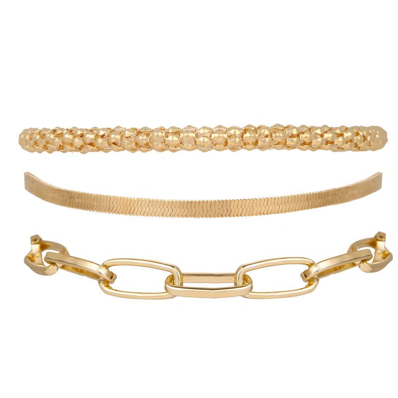 3 Teile/satz Dicke Kette Verknüpfung Armbänder Armreifen Für Frauen Jahrgang Schlange Kette Armbänder einstellen Punk Schmuck
