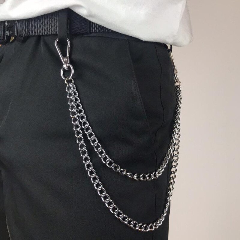 Cadena para pantalones Unisex, llavero de Punk Rock de Metal para mujer, llavero de cintura para hombre, llavero para pantalones vaqueros Hip-hop, billetera para hombre 345: 345-chain