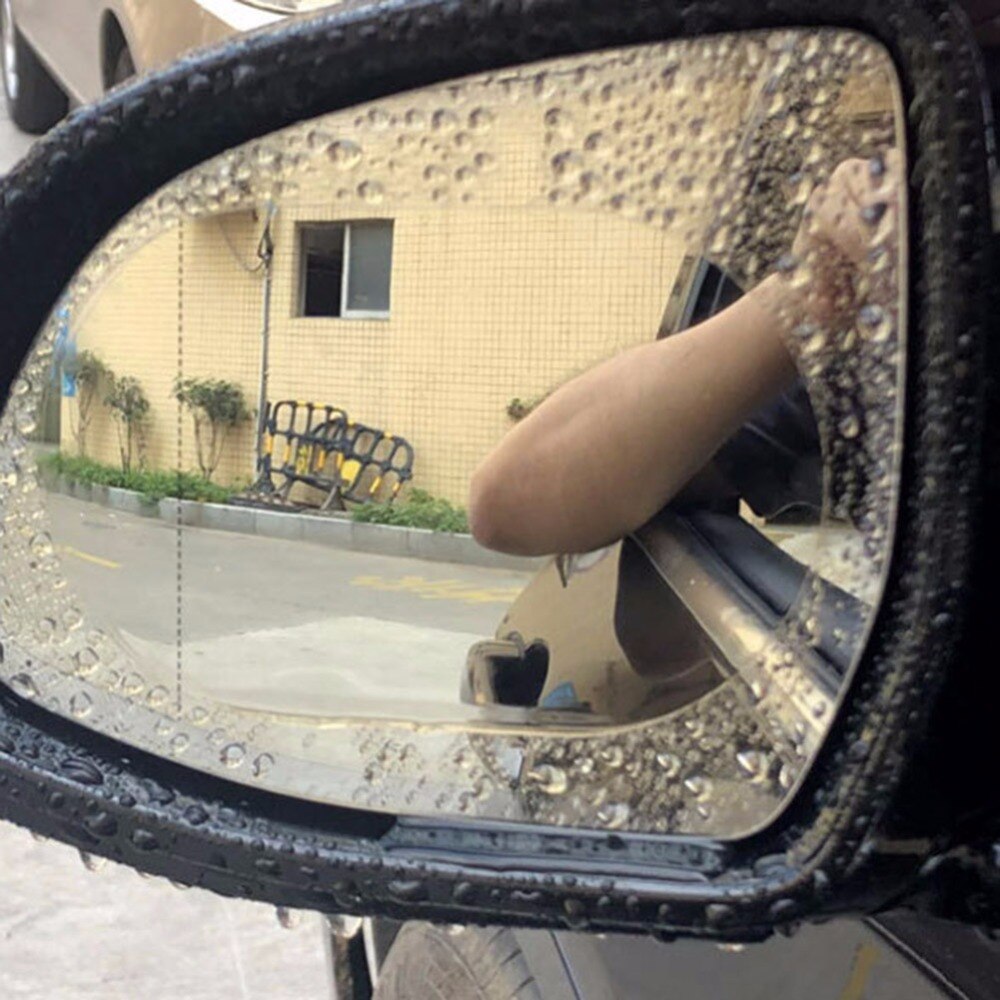 2 stuks 14.5 x 10cm auto anti-condens regenbestendige achteruitkijkspiegel raambeschermfolie nano coating