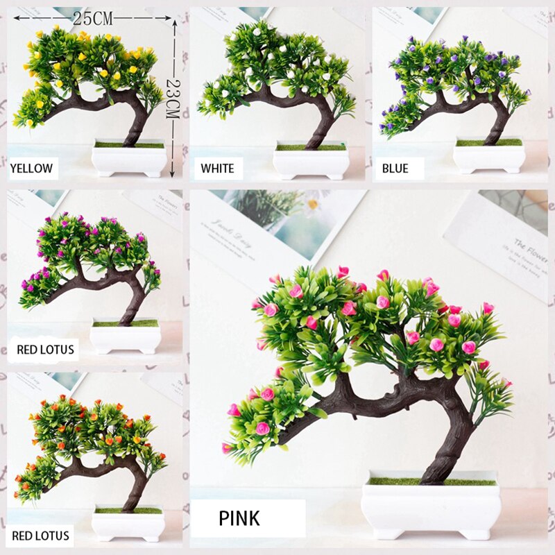 Plastic Rose Flower Artificial Plant Potted Table Room Decoration Ornaments Party Christmas Simulation Bonsai Craft Green Plant