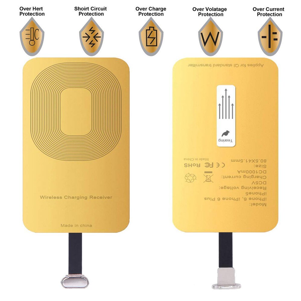 QI Ontvanger Voor IPhone 5 5C 5 s SE 6 6 Plus 6 s 6 SPlus 7 7 Plus IPhone draadloze ontvanger Opladen Ontvanger Draadloos opladen Adapter