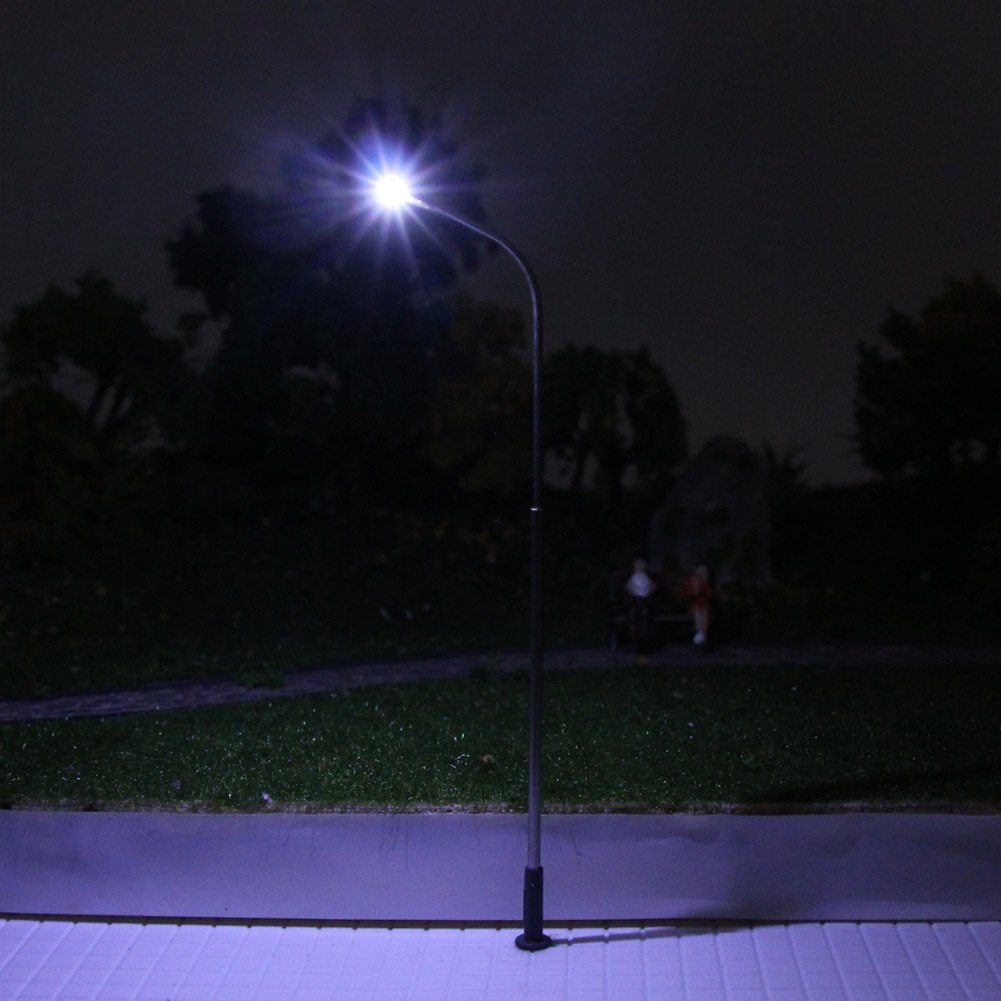 10 stuks tt-schaal modelspoorbaan, lantaarnpaal, straatverlichting voor scènemodellering: Helder wit