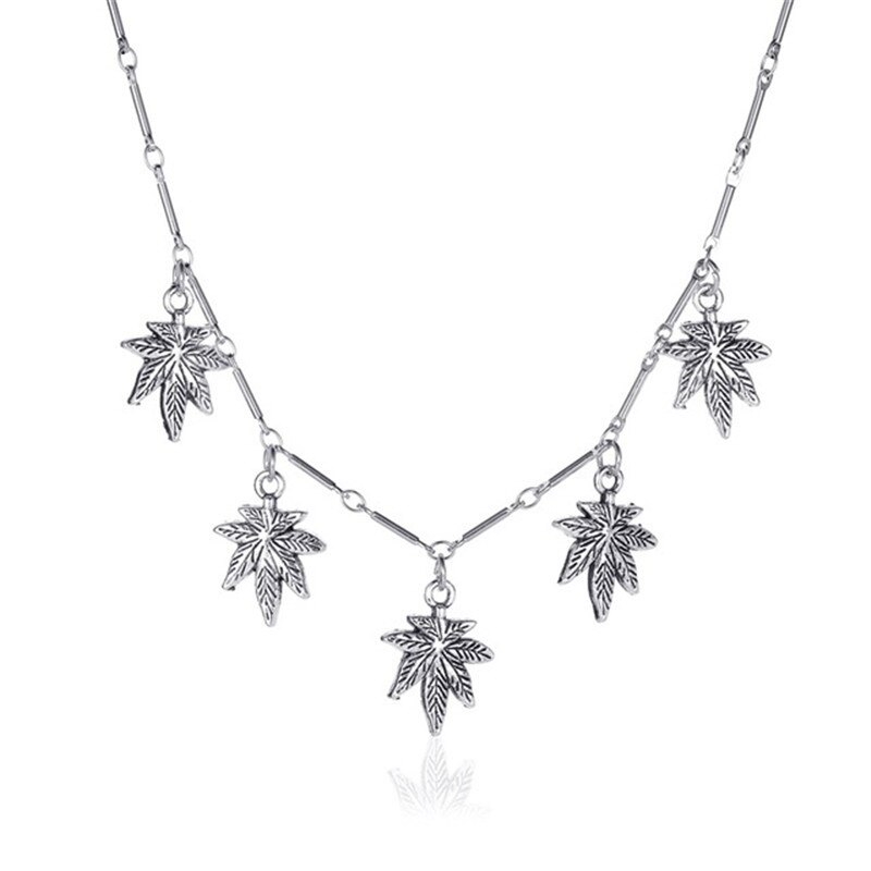 Maple Leaf Halskette Für Frauen Männer Mädchen Unkraut Kraut Blatt Anhänger Halskette Hip Hop Unisex Anlage Schmuck Trendy Hals neue