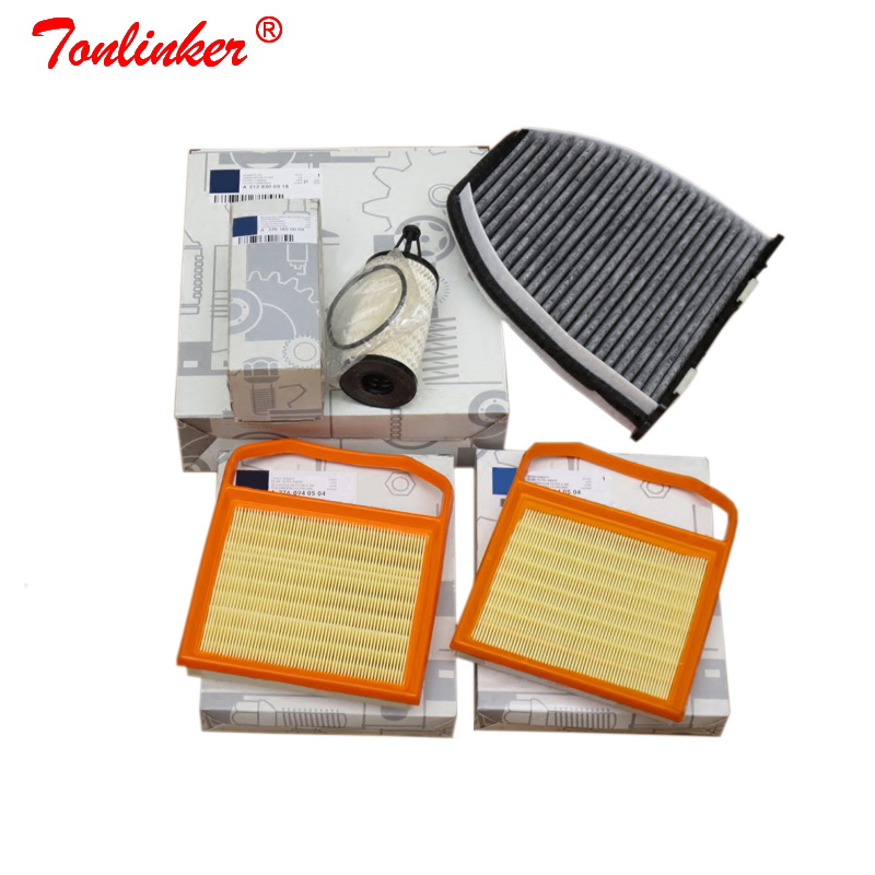 Filtro de cabine + filtro de ar + filtro de óleo 4 pces para mercedes benz sl r231 400 convertible 2014-2019 modelo construído externo carl filtro conjunto
