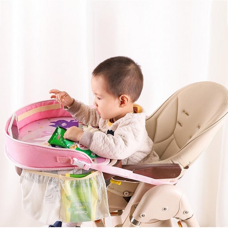 Bebé bandeja para coche placas portátil impermeable de comedor mesa de bebidas para coche para niños asiento de juguete de dibujos animados de almacenamiento de soporte de bebé cerca