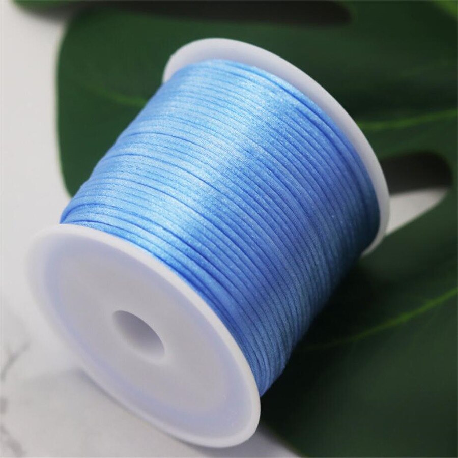 1Mm Sky Blue Nylon Chinese Satijn Zijde Knoop Koord Rattail Discussie Ketting Macrame String Sieraden Bevindingen Kralen Touw #365