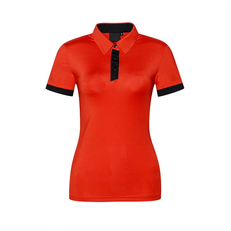 Sommer kvinder polo skjorter korte ærmer økologisk fiber skjorter kvinder toppe kvinder t-shirts kvinde toppe solide polo shirts: Rød / Xxl